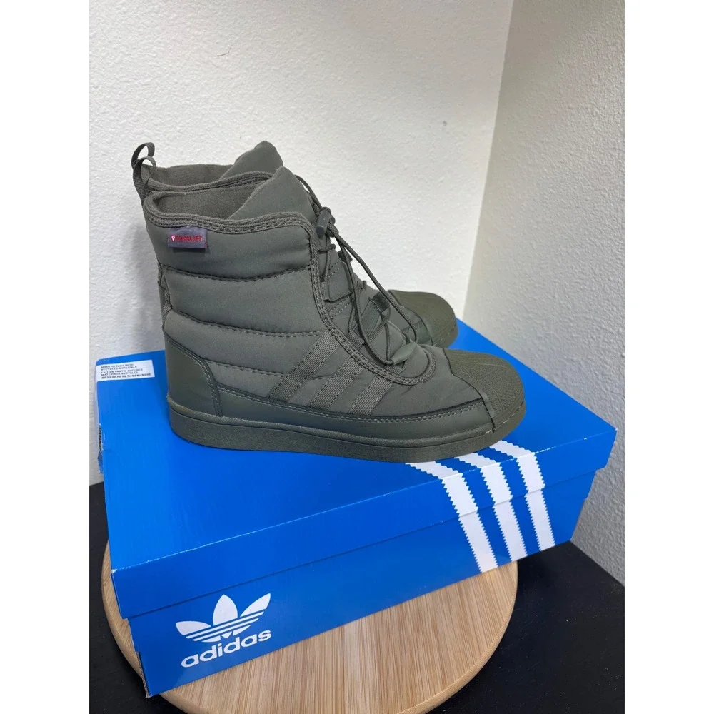 Adidas Kids 5.5 Superstar Boot J Olive Strata Green PrimaLoft Insulated IG2561